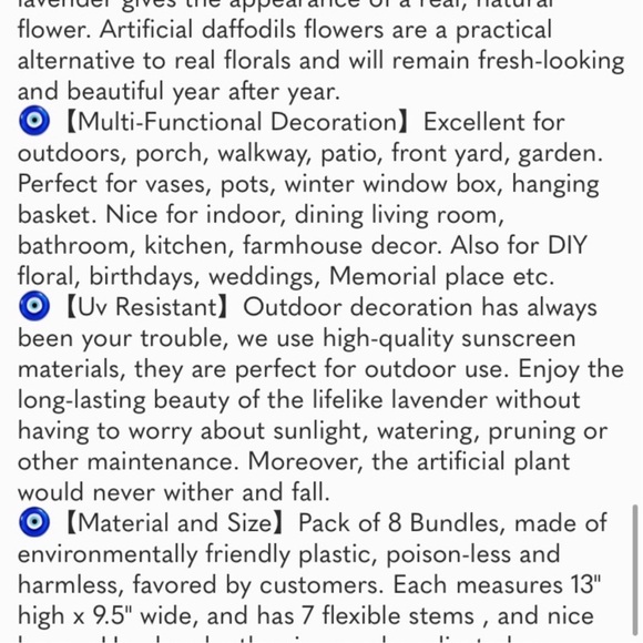 8Bundles Artificial Daffodils Flowers,FakeArtificial Greenery UVResistant(White) - Picture 9 of 9